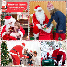 Carica l'immagine nel visualizzatore di Gallery, JAMITE 7 Pezzi Costume da Babbo Natale per Uomo Set,Set per Costume di Babbo Natale o San Nicola,con Casacca,Pantaloni,Cintura,Cappello,Copristivali,Barba e Borsa di Regalo per Natale,Festa a Tema