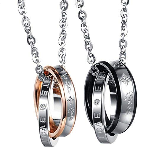 Flongo coppia collana Buon Natale San Valentino Regalo per donna uomo Coppia - Ilgrandebazar