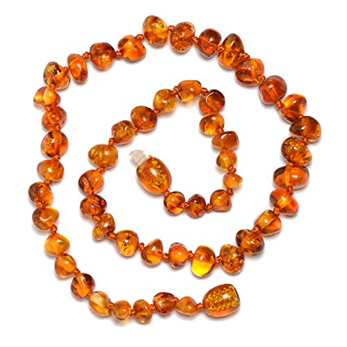 Genuine Amber Collana in ambra baltica originale, perle lucidate, colore...