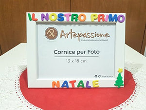 Cornici per foto in legno con scritto IL NOSTRO PRIMO NATALE decorata con... - Ilgrandebazar