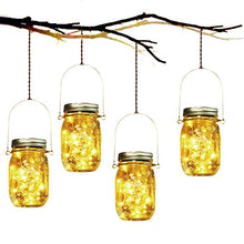 Carica l'immagine nel visualizzatore di Gallery, Lampada Solare, 4 Pezzi Lampade Solari Barattolo di Vetro Illuminante 4