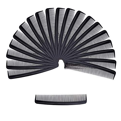 20 Pezzi Pettini Parrucchiere - 22 cm Nero Barbiere Pettine con Denti Larghi... - Ilgrandebazar