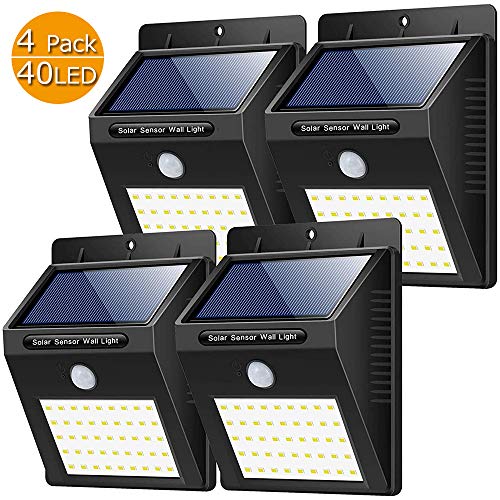 Luce Solare Led Esterno, 【180° Super Luminoso-4 Pezzi】Yacikos 40 LED Lampada...