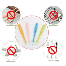 Carica l&#39;immagine nel visualizzatore di Gallery, Cucchiaino Svezzamento Set 4 Silicone Neonato Cucchiai Manico...