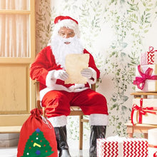 Carica l'immagine nel visualizzatore di Gallery, JAMITE 7 Pezzi Costume da Babbo Natale per Uomo Set,Set per Costume di Babbo Natale o San Nicola,con Casacca,Pantaloni,Cintura,Cappello,Copristivali,Barba e Borsa di Regalo per Natale,Festa a Tema