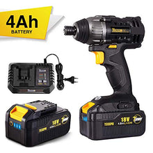 Carica l&#39;immagine nel visualizzatore di Gallery, Avvitatore a Impulsi 4.0Ah, TECCPO Batteria18V, Mandrino da... - Ilgrandebazar