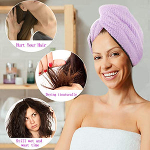 Confezione da 2, turbante doccia per l'asciugatura dei capelli in