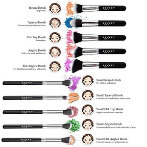 BEAKEY set di pennelli trucco Premium synthetic Kabuki nero-argento
