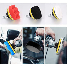 Carica l&#39;immagine nel visualizzatore di Gallery, Set di 15 spugne per lucidatura auto, tamponi per lucidatura, lucidatura, lucidatura, trapano, lucidatura, levigatura, levigatura, cera