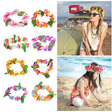 Carica l'immagine nel visualizzatore di Gallery, Annhao 32 Pezzi Ghirlanda Hawaiana Leis Luau con 16 bracciali 8 Fasce e 8...