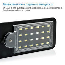 Carica l&#39;immagine nel visualizzatore di Gallery, NICREW Luce Acquario Ultrasottile, Mini Lampada con 24 LEDs Nero