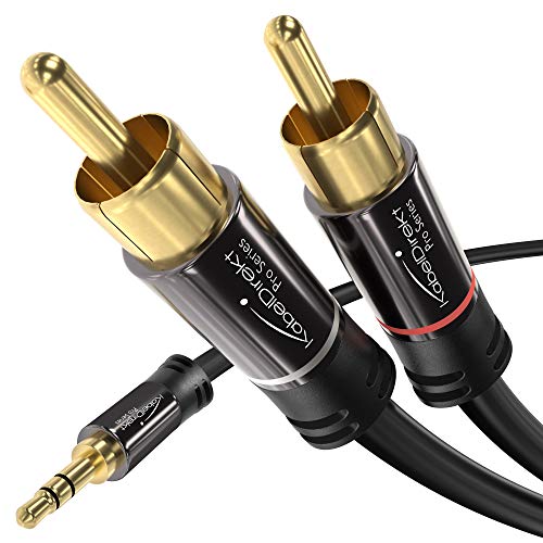 KabelDirekt 2m Cavo RCA a Jack Y, (Coassiale Audio Stereo 2 Connettori 2 m
