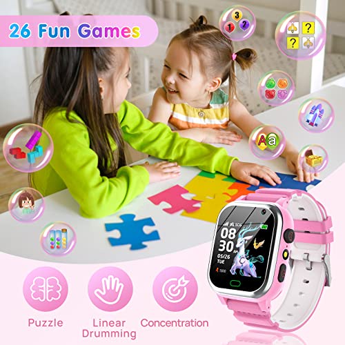 QIASZHF Smartwatch per Bambini con 26 Giochi, Musica Orologio