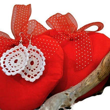 Carica l&#39;immagine nel visualizzatore di Gallery, Orecchini bianchi pendenti in pizzo ovali per matrimonio all&#39;uncinetto fatto...