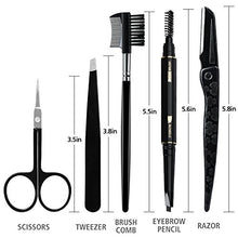 Carica l&#39;immagine nel visualizzatore di Gallery, Jamber 5PCS set rasoio per sopracciglia, Teeenzer &amp; curvo in acciaio INOX...