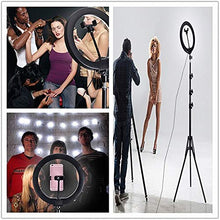 Carica l&#39;immagine nel visualizzatore di Gallery, Queta LED luce ad anello con treppiede, 10 pollici dimmerabile, 3 modalità...