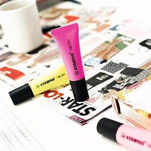 Evidenziatore - STABILO NEON - Retina da 5 Giallo/Arancio/Rosa/Verde/Magenta - Ilgrandebazar