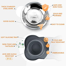 Carica l'immagine nel visualizzatore di Gallery, Pecute Ciotole per Cani Gatti in Acciaio Inox con 2 x 400 ml, double bowls M