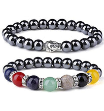 Carica l&#39;immagine nel visualizzatore di Gallery, Milacolato Bracciale in Ematite Chakra da 4 Paia Terapia Magnetica di... - Ilgrandebazar