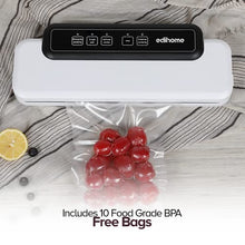Carica l&#39;immagine nel visualizzatore di Gallery, Edihome, Macchina Sottovuoto Alimenti, Professionale, Domestico, 110W, Include 10 sacchetti per alimenti, Cibo secco, Cibo umido e fresco, 80KPa
