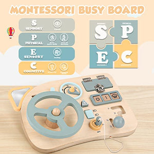 Vanplay Giochi Montessori Busy Board Volante Giocattolo Pannello Sensoriale Bambini Montessori Educativi Giochi in Legno per Bambini 1 2 3 4 Anni