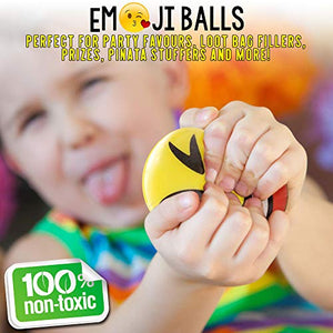 24 palline antistress con faccina emoji. per alleviare lo stress, allenare... - Ilgrandebazar