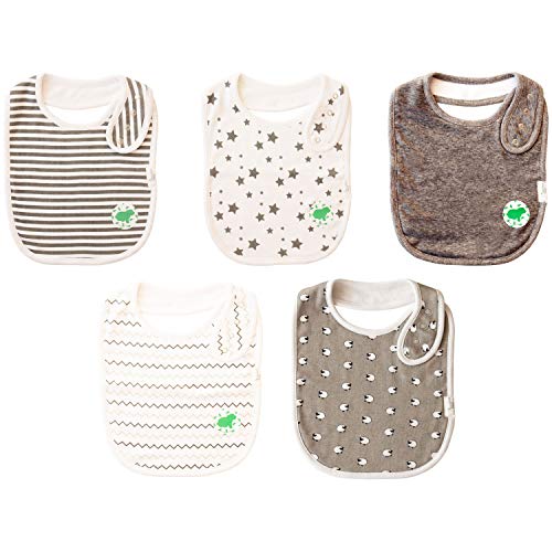 Budding Bear Unisex 5 X Bavaglini Neonato Cotone Biologico 100% - Bavette... - Ilgrandebazar