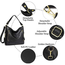 Carica l&#39;immagine nel visualizzatore di Gallery, Kasgo Borsa Donna, Grande Borse Tracolla Pelle PU a Spalla Moda Nero