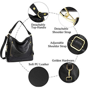 Kasgo Borsa Donna, Grande Borse Tracolla Pelle PU a Spalla Moda Nero