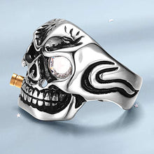Carica l&#39;immagine nel visualizzatore di Gallery, Ranikeer Anello da Uomo in Acciaio al Titanio,Anello Teschio Diamante Stile... - Ilgrandebazar