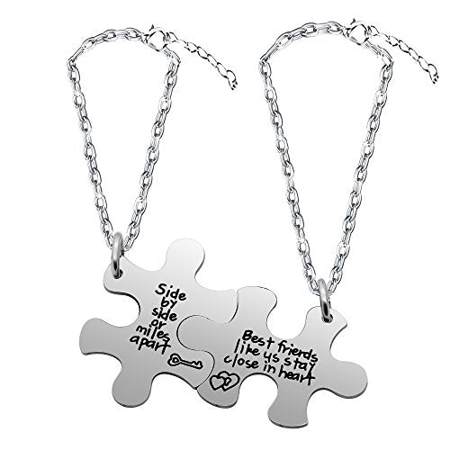 Lauhonmin - Set di collane per migliori amici, con scritta “Set side by side... - Ilgrandebazar