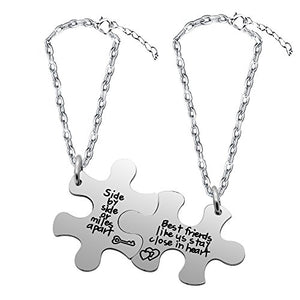 Lauhonmin - Set di collane per migliori amici, con scritta “Set side by side... - Ilgrandebazar