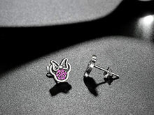 Carica l&#39;immagine nel visualizzatore di Gallery, Shysnow 925 Argento bella Tiny mouse orecchini Natale regalo Stile Uno Viola - Ilgrandebazar