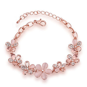 QueenDer Bracciale donna in rame aperto con chiusura a catena Rose - Ilgrandebazar