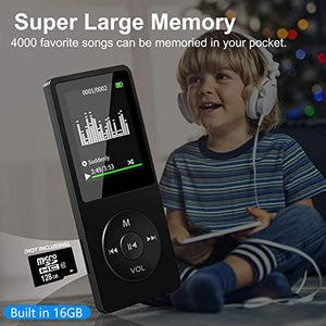 Lettore MP3 Musicale Digitale Portatile, Player con Nero (non bluetooth)