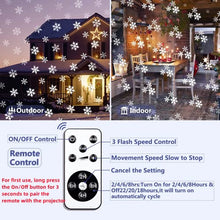 Carica l&#39;immagine nel visualizzatore di Gallery, Proiettore Luci Natale con Fiocco di Neve, Proiettore Natale Esterno ed Interno IP65 con Telecomando,Decorazioni Natalizie per la Casa,Adatto per Natale,Compleanno, Capodanno