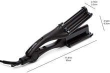 Carica l'immagine nel visualizzatore di Gallery, Amazon Basics - Ferro ondulatore in ceramica PTC, con molteplici impostazioni di calore, Nero