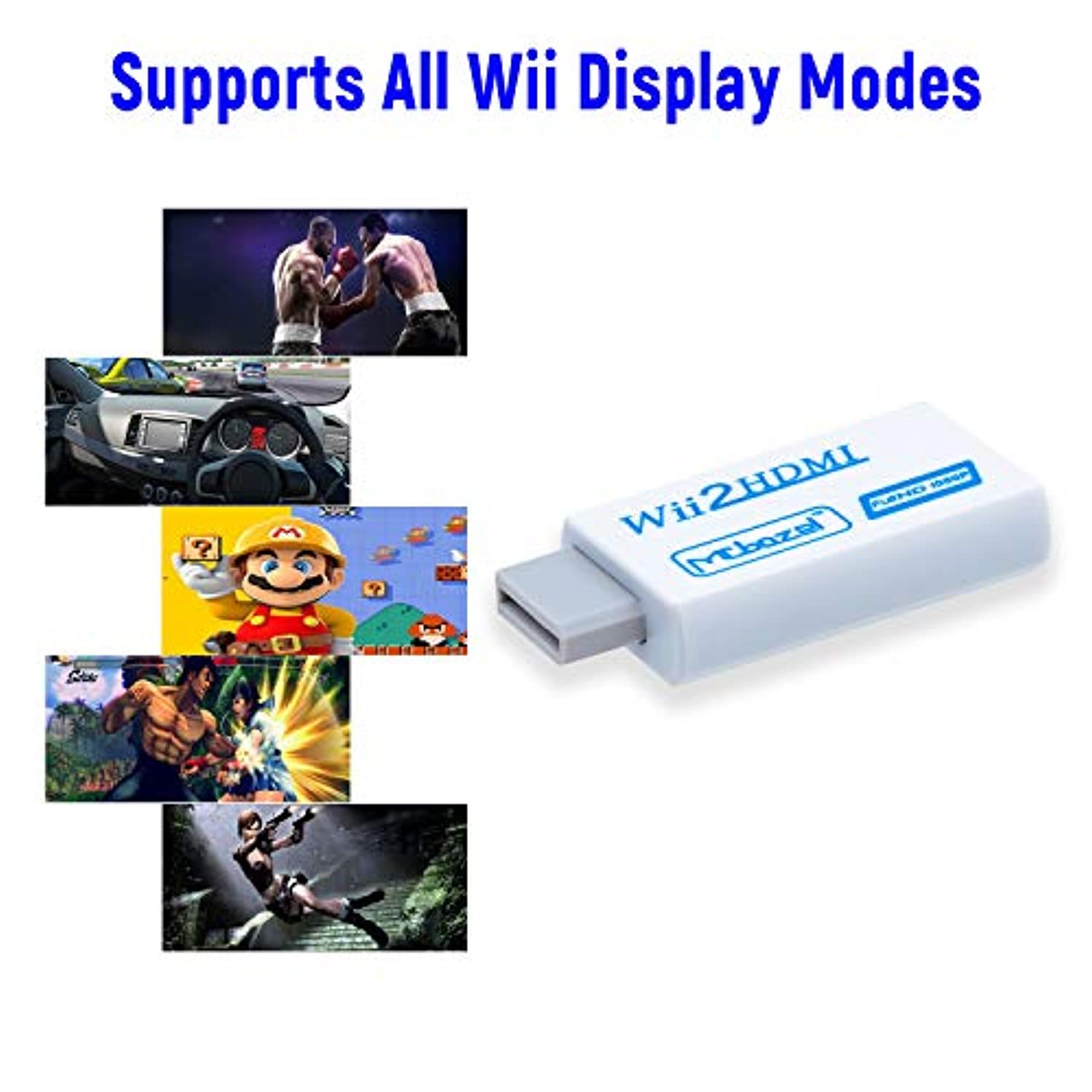 Adattatore Wii To HDMI Mcbazel Con Cavo HDMI 1.5m – Convertitore 1080P Con Jack Audio 3.5mm Per Console Wii Su TV E Monitor