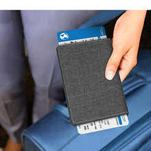 Carica l'immagine nel visualizzatore di Gallery, Fintie Porta Passaporto -Fabric carta di credito ID Documenti Grey