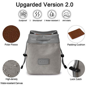 S-ZONE Borsa per Fotocamera Morbida Inserto DSLR Large, Grigio chiaro