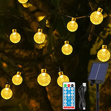 Carica l'immagine nel visualizzatore di Gallery, HALOY Catena Luminosa Esterno Solare 11.5M/37.7Ft 60 LED Luci a Forma di Globo di Cristallo Impermeabile IP65 Catena Luci Esterno Energia Solare Luci da Esterno e Interno per Natale Partito