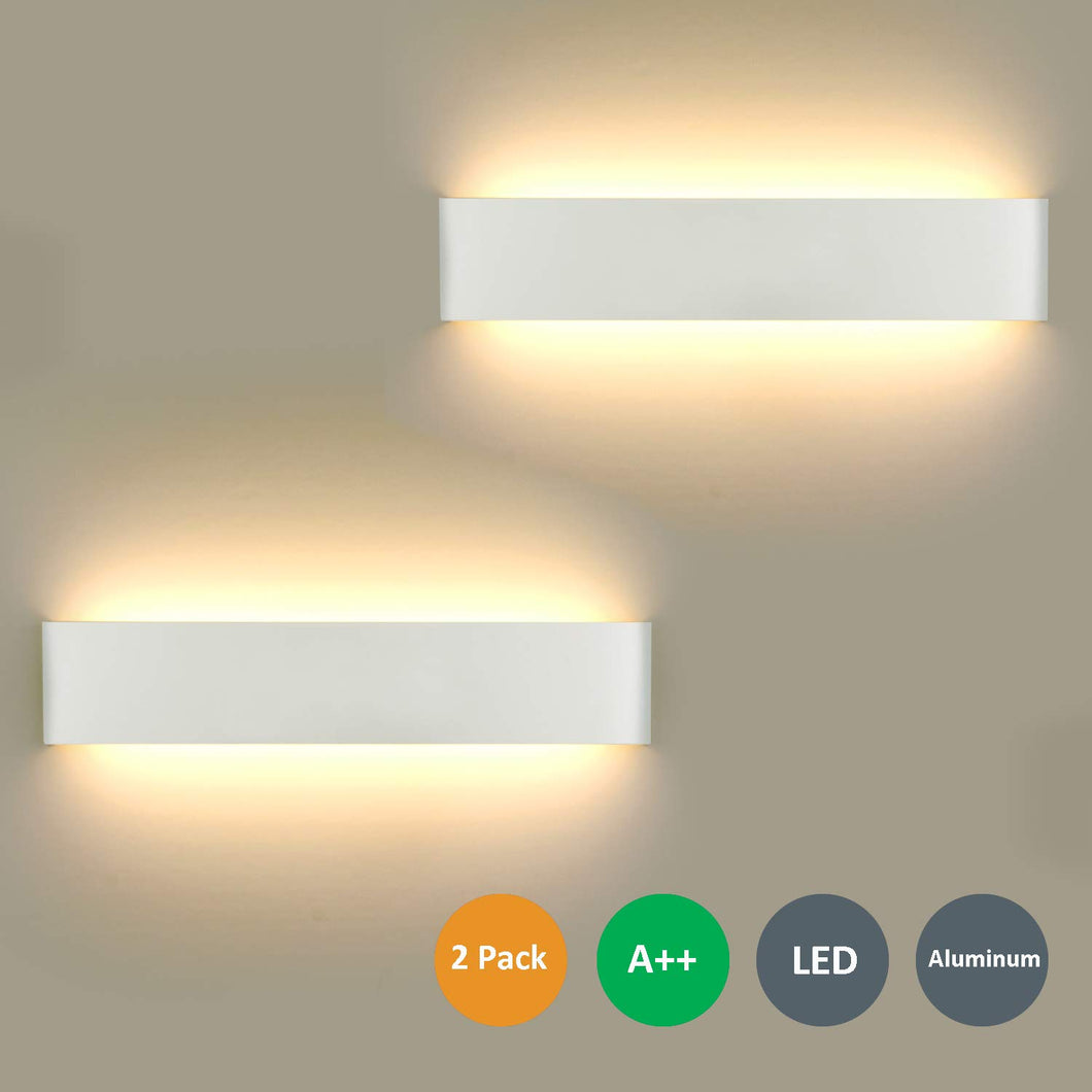 2 Pezzi LED Lampada da Parete 16W Bianco 2x 16w Caldo - Alluminio - Ilgrandebazar