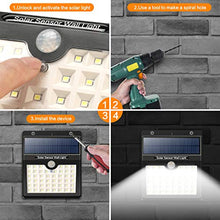 Carica l'immagine nel visualizzatore di Gallery, iPosible Luce Solare LED Esterno,【180° Super Luminoso-4 Pezzi】 46 LED Lampada Solare Esterno Luci Solari con Sensore Movimento Impermeabile 3 modalità Luci Esterno Energia Solare per Giardino,Patio