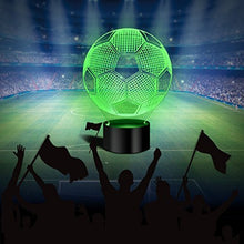 Carica l&#39;immagine nel visualizzatore di Gallery, luce di notte del calcio 3D LED, lampada visiva dell&#39;illusione ottica - Ilgrandebazar