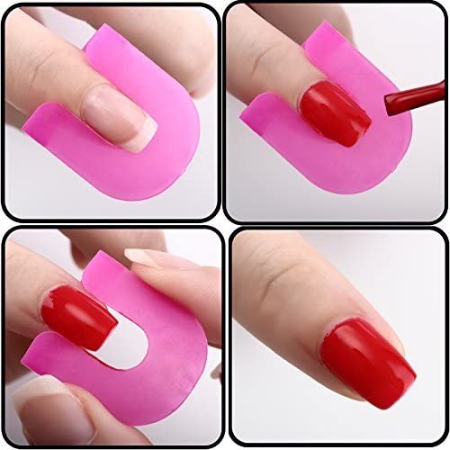 26 PCS Stencil per smalto,Protettore per unghie, smalto per unghie stencil in 10 misure Guida alla pittura per unghie kit per strumenti base per nail art