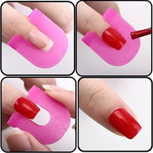 Carica l&#39;immagine nel visualizzatore di Gallery, 26 PCS Stencil per smalto,Protettore per unghie, smalto per unghie stencil in 10 misure Guida alla pittura per unghie kit per strumenti base per nail art