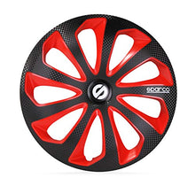 Carica l'immagine nel visualizzatore di Gallery, SPARCO SP 1375BKRDC Set copricerchi Sicilia 13 pollici nero/rosso/carbonio