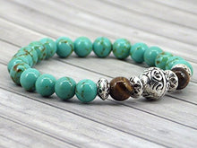Carica l&#39;immagine nel visualizzatore di Gallery, Bracciale per gli uomini in perle Turchese ricostituito e perla di occhio di... - Ilgrandebazar