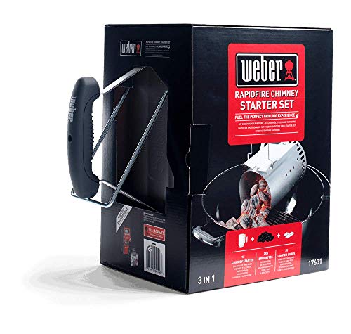 Weber 17631 - Kit Ciminiera di Accensione + 2 Kg Bricchetti + 3 Cubetti...