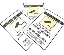 Carica l&#39;immagine nel visualizzatore di Gallery, TEMPO DI SALDI 3 x Cartello Segnaletico Attenzione! Area Sottoposta A... - Ilgrandebazar